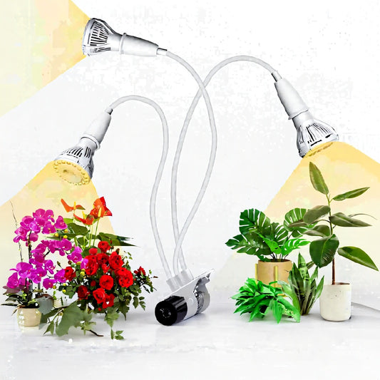 LED Grow Light, 30W Adjustable 3-Head Clip-on for Plants