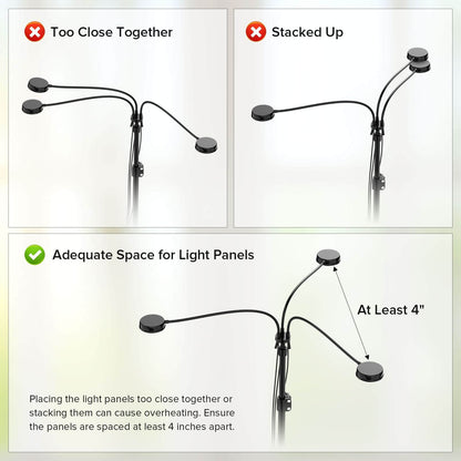 Plant Grow Light Full Spectrum 30W 3-Head Adjustable Tripod Remote