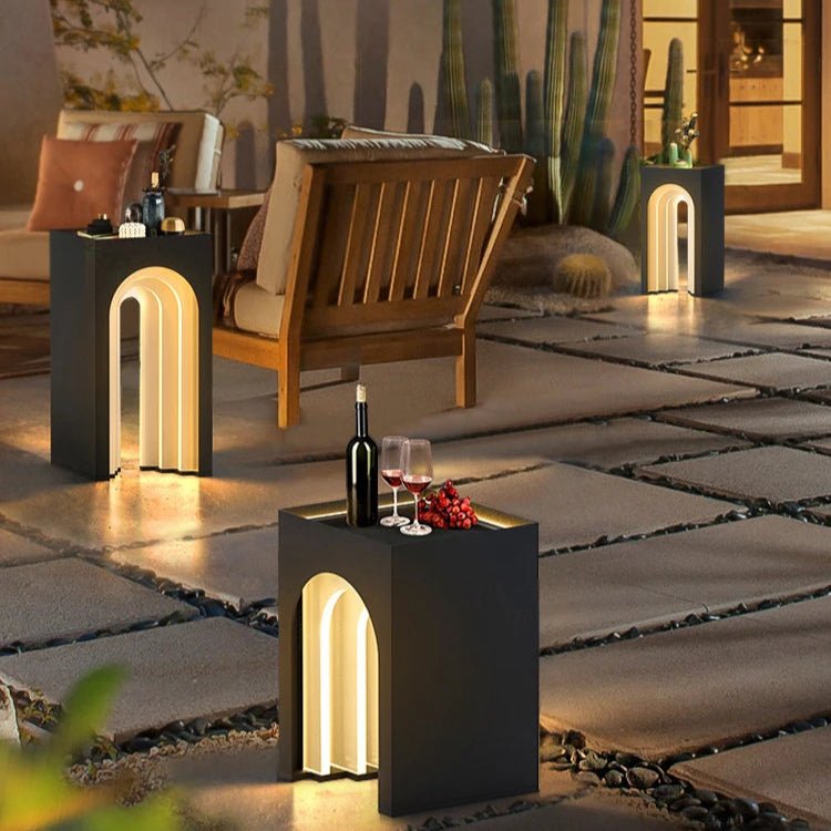 Arched Table Light Solar Outdoor, Dusk-to-Dawn