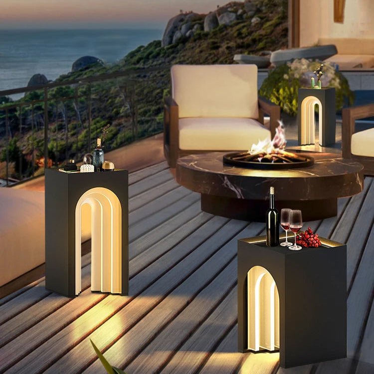 Arched Table Light Solar Outdoor, Dusk-to-Dawn