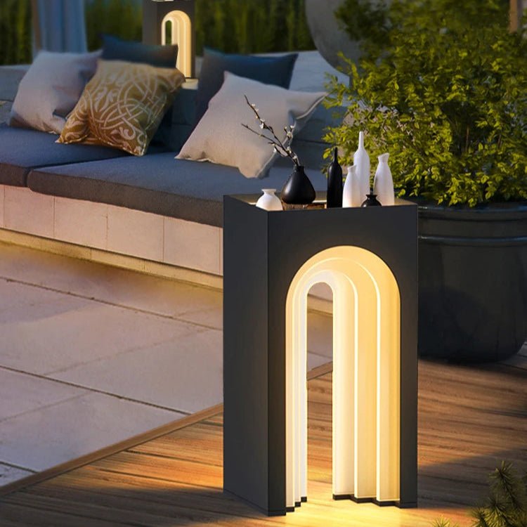 Arched Table Light Solar Outdoor, Dusk-to-Dawn