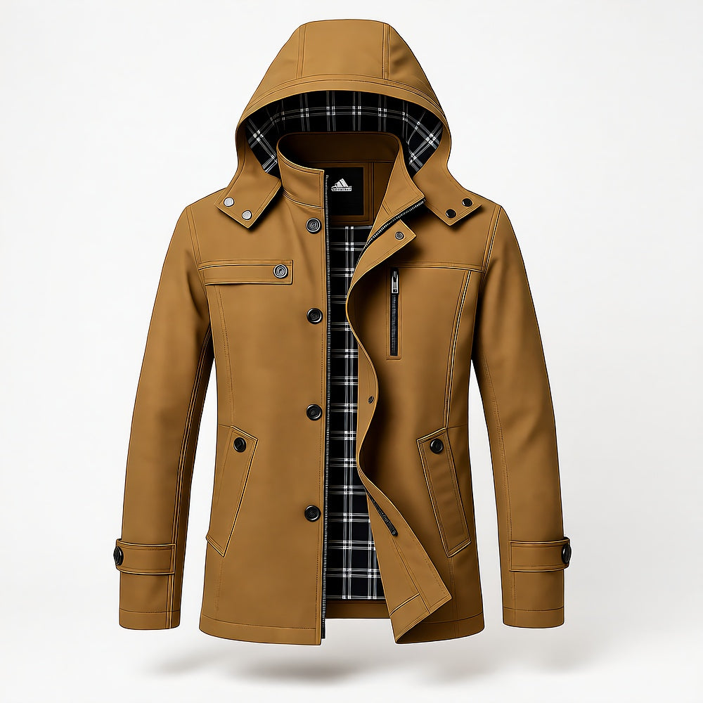 Men's Slim Fit Waterproof Windproof Hooded Winter Jacket