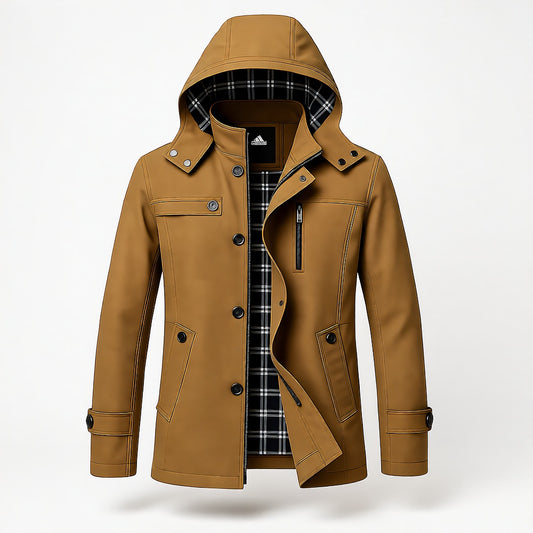Men's Slim Fit Waterproof Windproof Hooded Winter Jacket