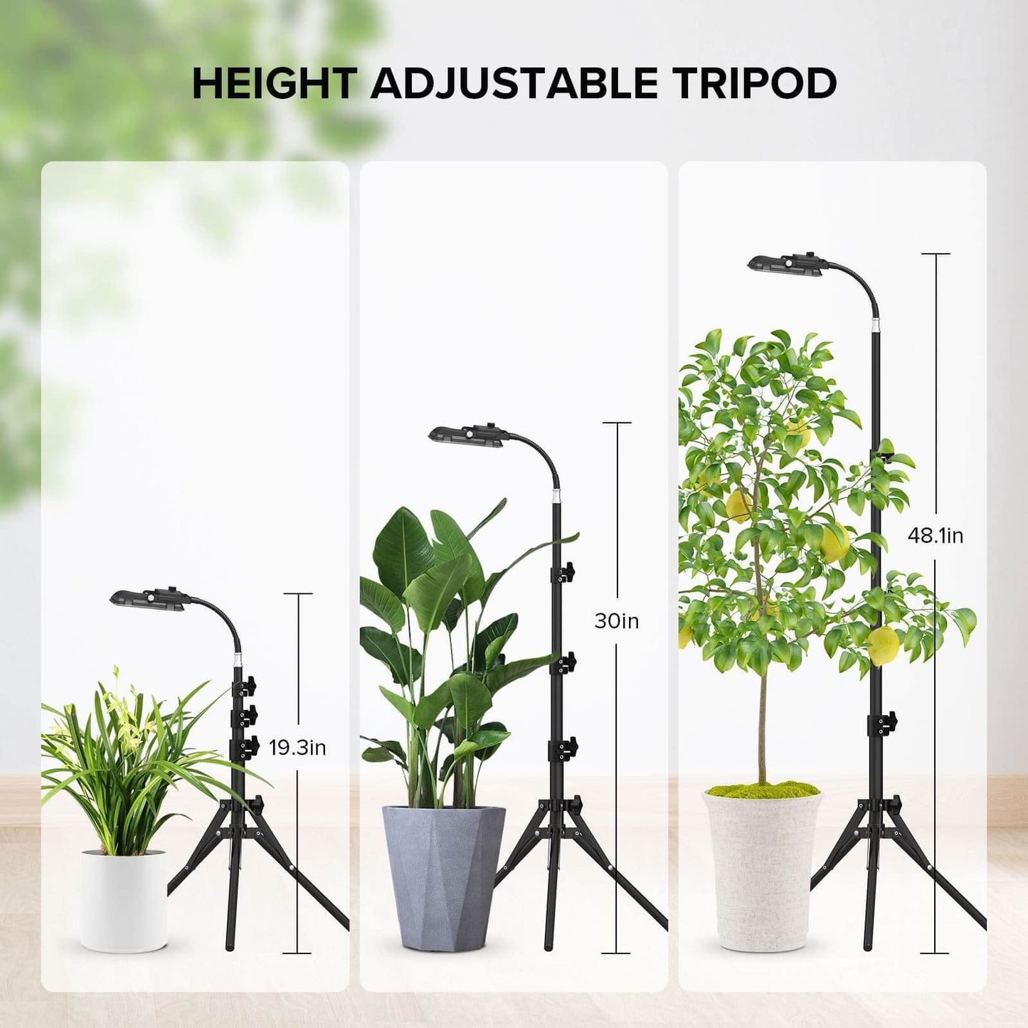 LED Grow Light, 45W, Full Spectrum, Tripod Stand, Plant