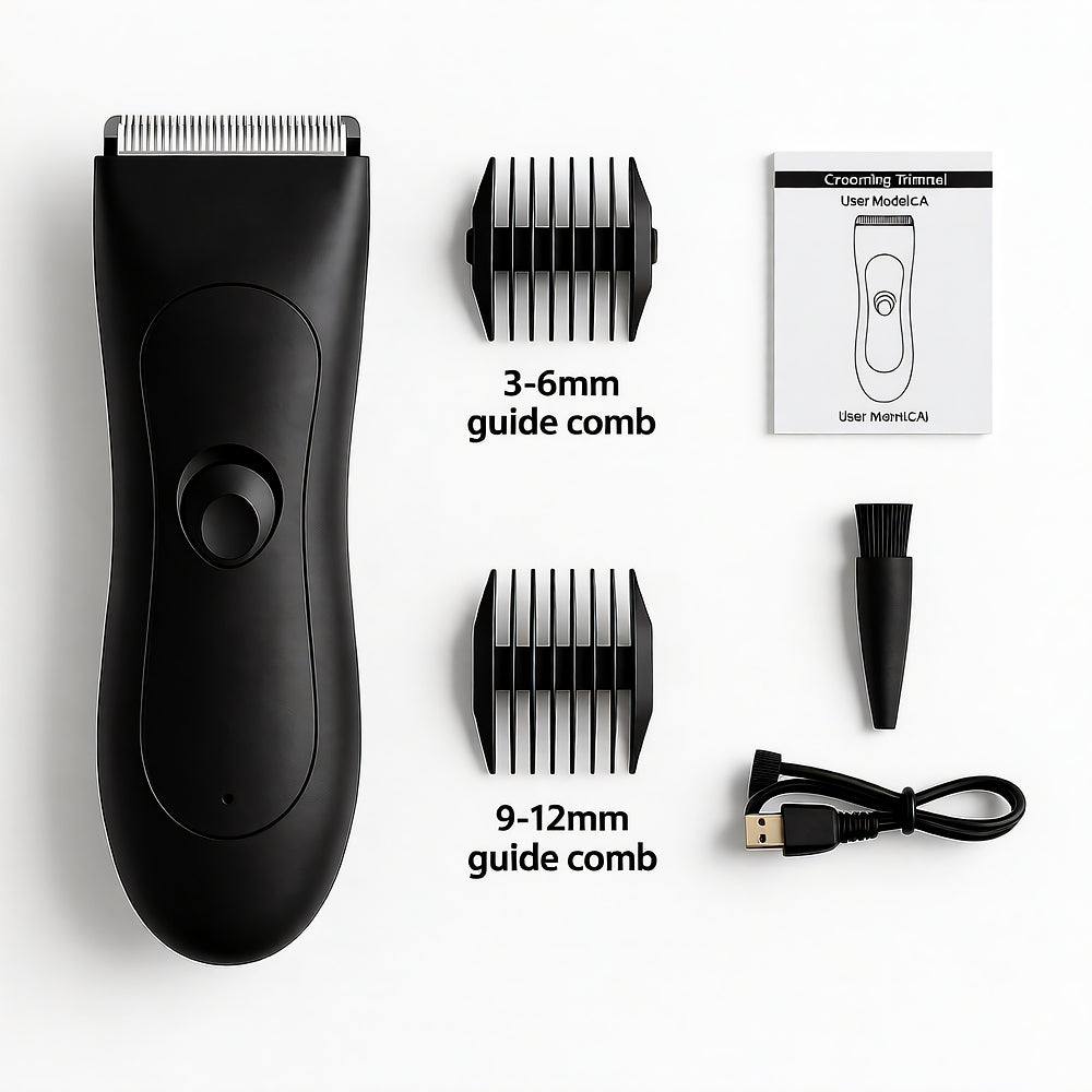 Electric Trimmer, Rechargeable, Wet/Dry, Beard Body Hair