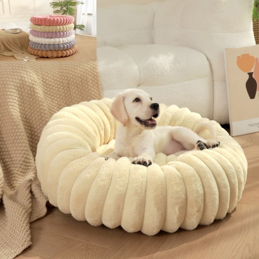 Elina Plush Round Ultra-Soft Dog Bed Pet Resting