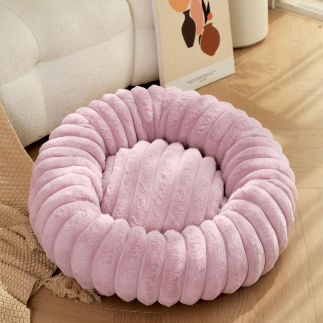 Elina Plush Round Ultra-Soft Dog Bed Pet Resting