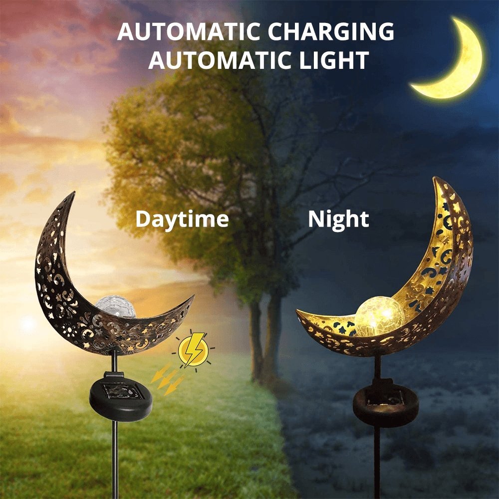 Half-Moon Light, Solar Outdoor, Ground Stake for Garden