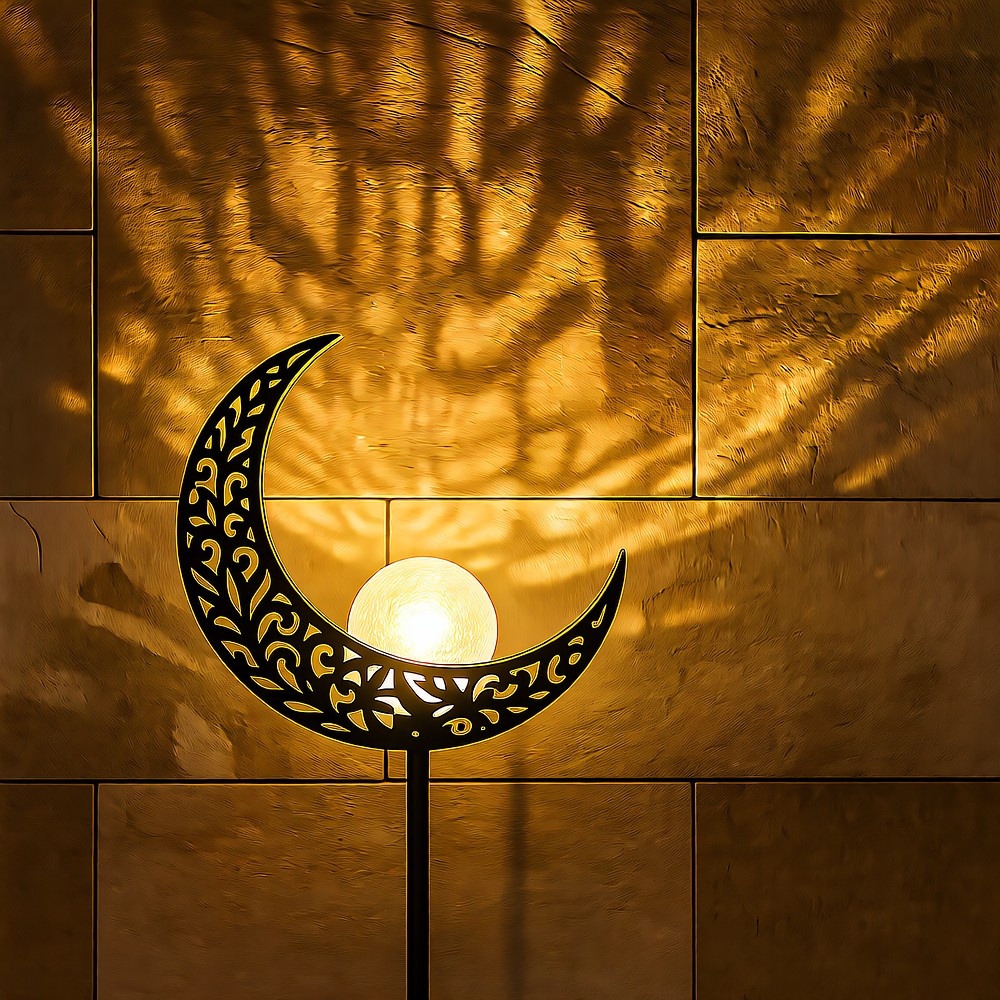 Half-Moon Light, Solar Outdoor, Ground Stake for Garden