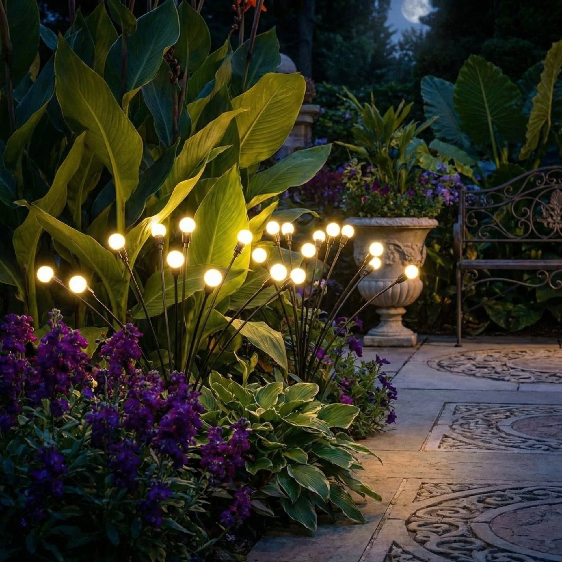 Solar Swaying Garden Lights, Waterproof, Ground Stake, Outdoor Pathway