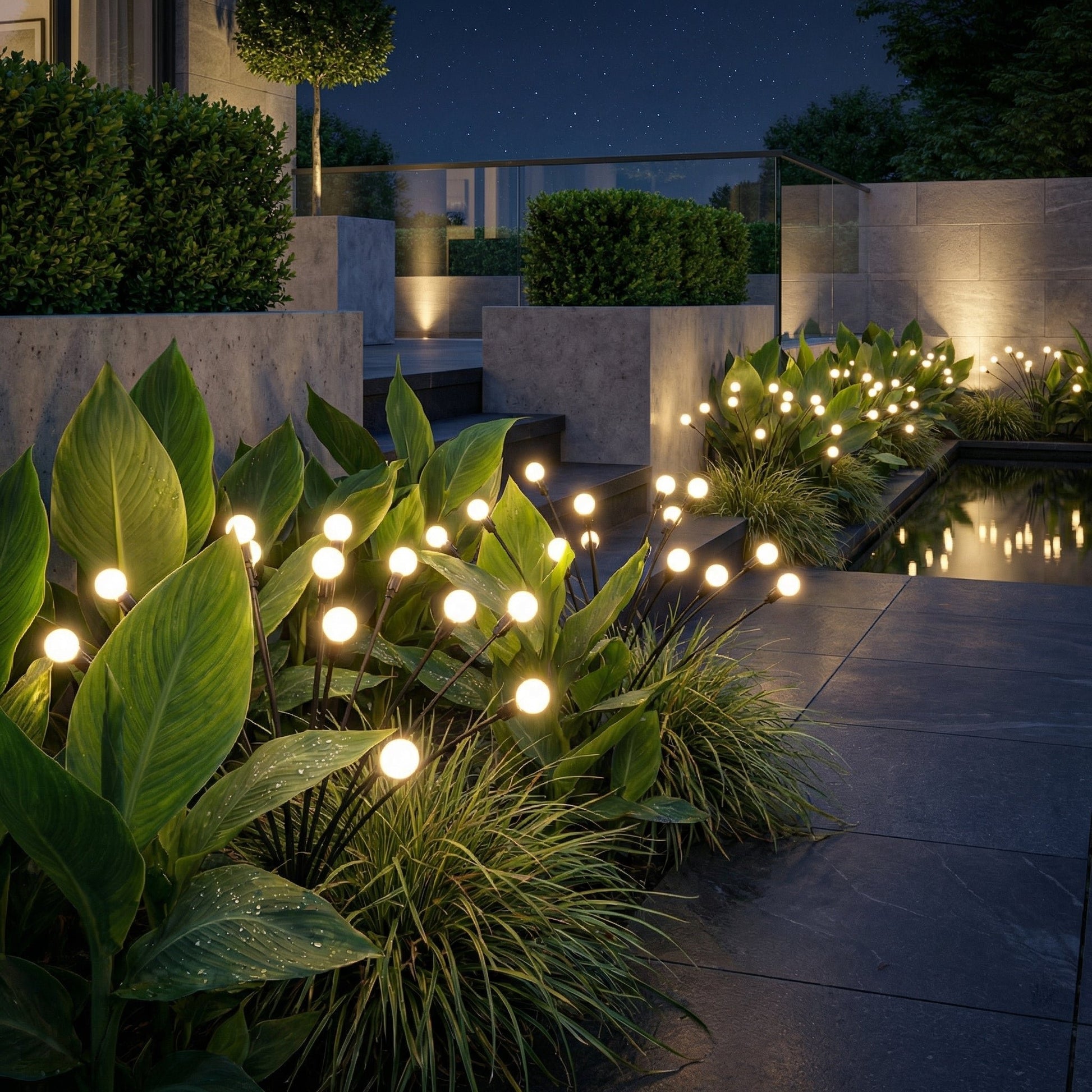 Solar Swaying Garden Lights, Waterproof, Ground Stake, Outdoor Pathway