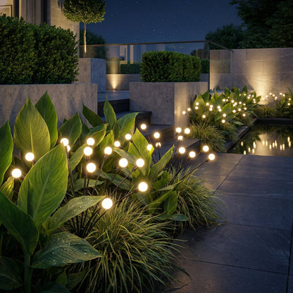 Solar Swaying Garden Lights, Waterproof, Ground Stake, Outdoor Pathway