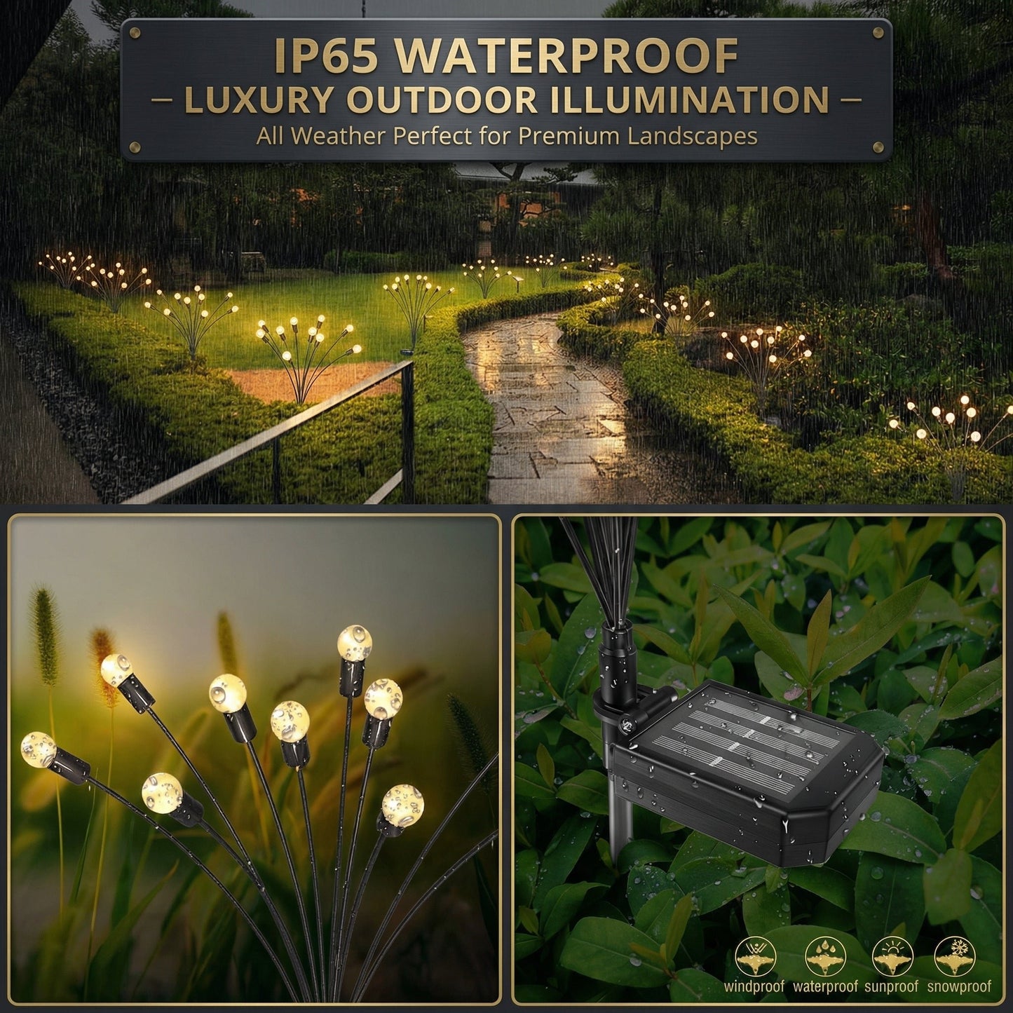 Solar Swaying Garden Lights, Waterproof, Ground Stake, Outdoor Pathway