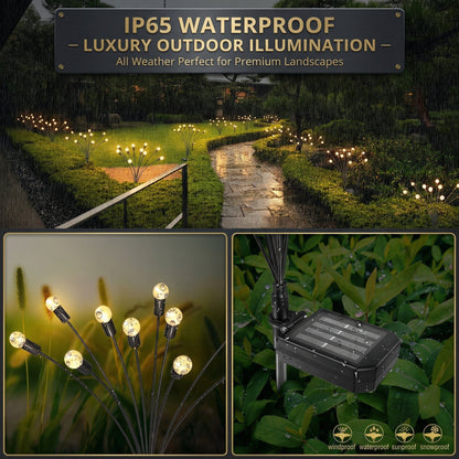 Solar Swaying Garden Lights, Waterproof, Ground Stake, Outdoor Pathway