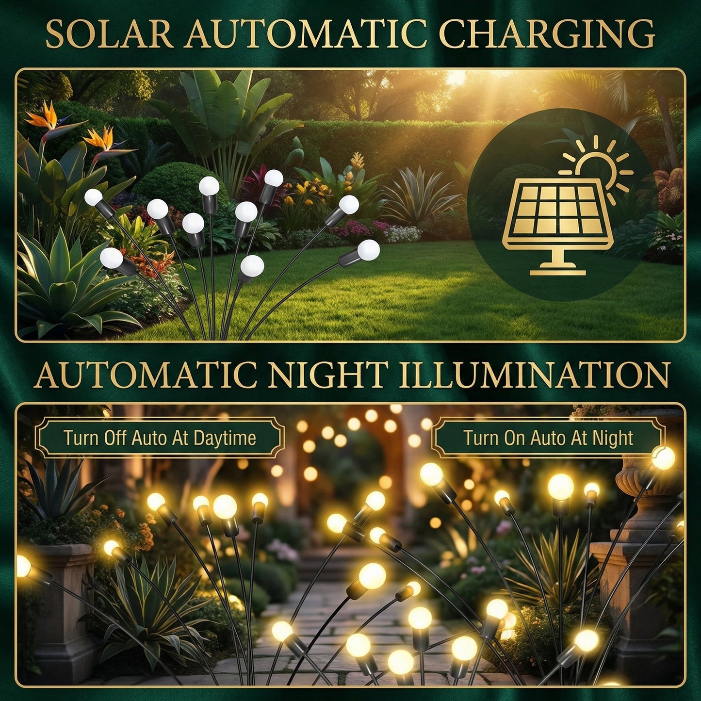 Solar Swaying Garden Lights, Waterproof, Ground Stake, Outdoor Pathway
