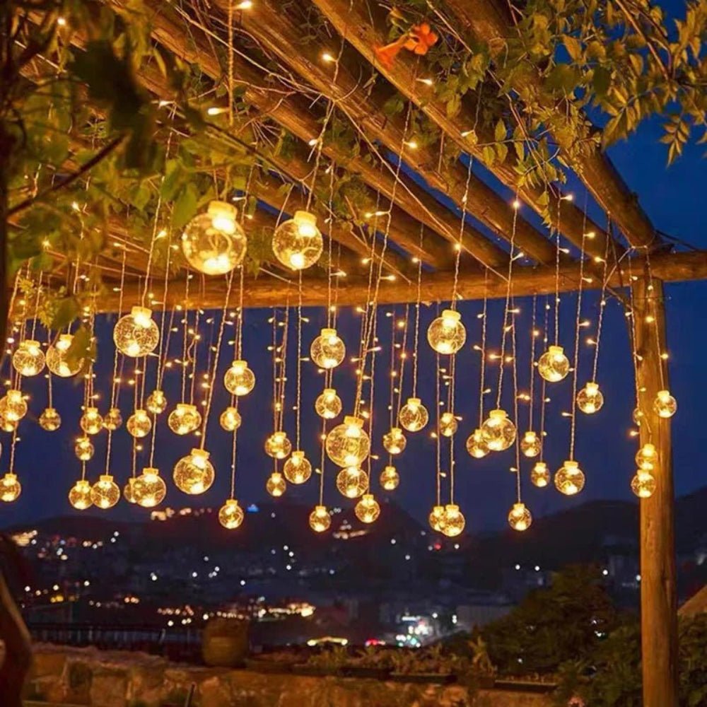 Pendant String Lights, 10ft, IP67, Dusk-to-Dawn, Solar Outdoor