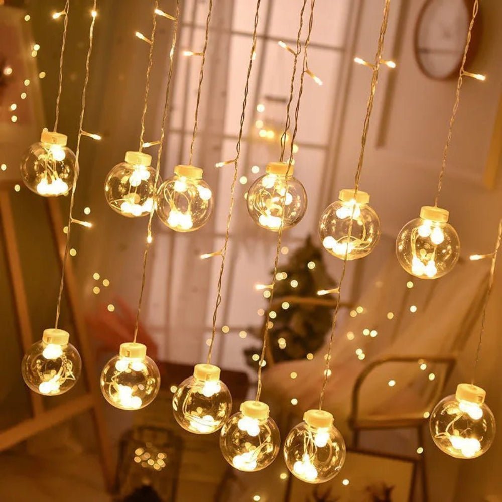 Pendant String Lights, 10ft, IP67, Dusk-to-Dawn, Solar Outdoor