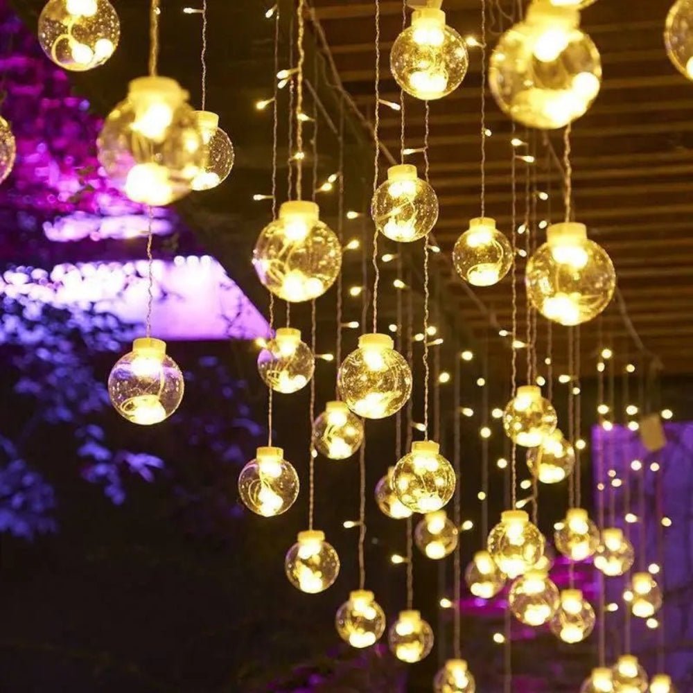 Pendant String Lights, 10ft, IP67, Dusk-to-Dawn, Solar Outdoor