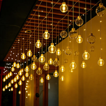 Pendant String Lights, 10ft, IP67, Dusk-to-Dawn, Solar Outdoor