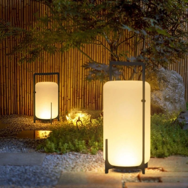 Solar Outdoor Akari Lamp, Dusk-to-Dawn, Wireless Garden Light