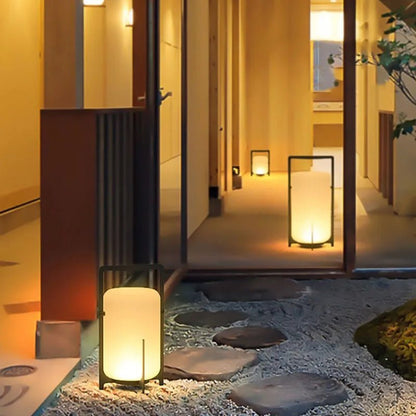 Solar Outdoor Akari Lamp, Dusk-to-Dawn, Wireless Garden Light