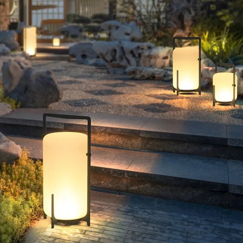 Solar Outdoor Akari Lamp, Dusk-to-Dawn, Wireless Garden Light