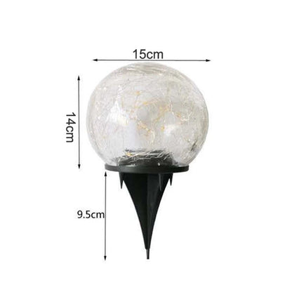 Solar Cracked Glass Globe, Outdoor Garden Stake Light
