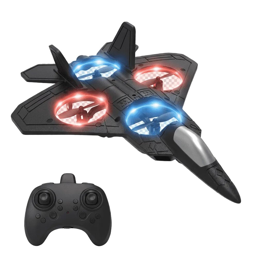 Lighted Remote-Controlled Airplane, 18min Flight, Children 6+