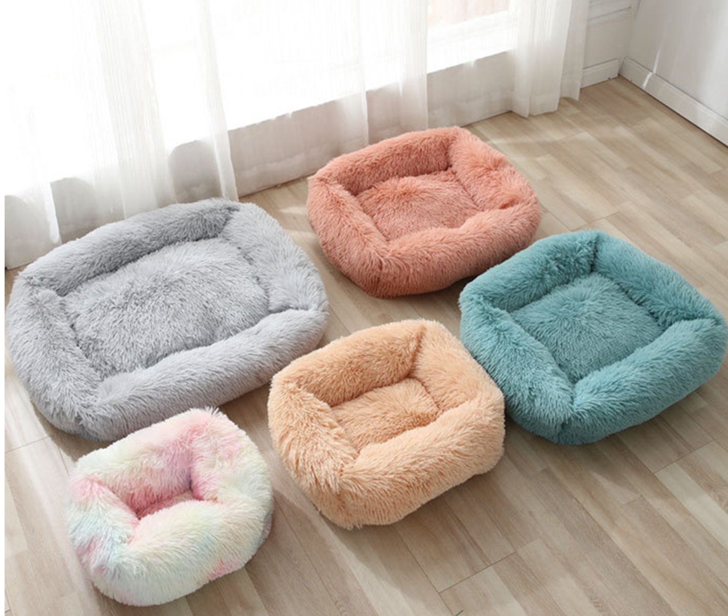 Plush Dog Bed, High Quality Cotton Fill, Stress Relief