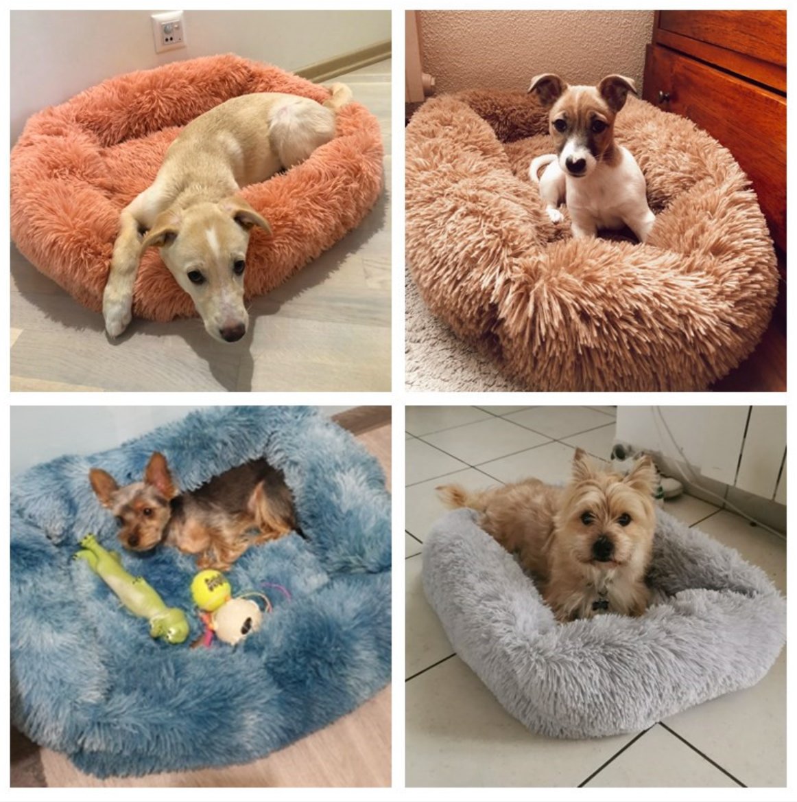 Plush Dog Bed, High Quality Cotton Fill, Stress Relief