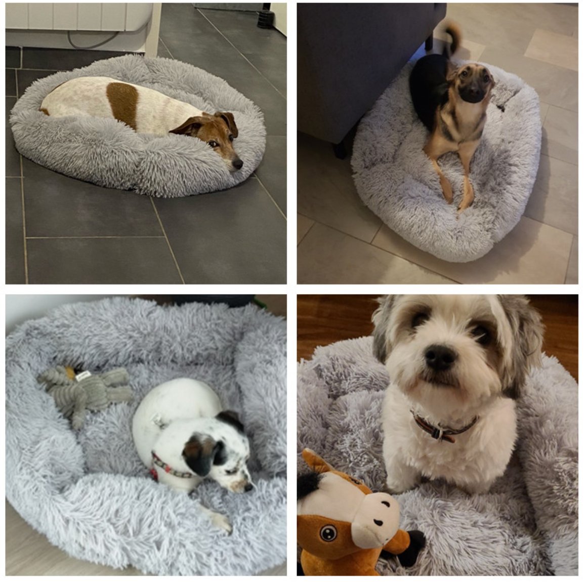 Plush Dog Bed, High Quality Cotton Fill, Stress Relief