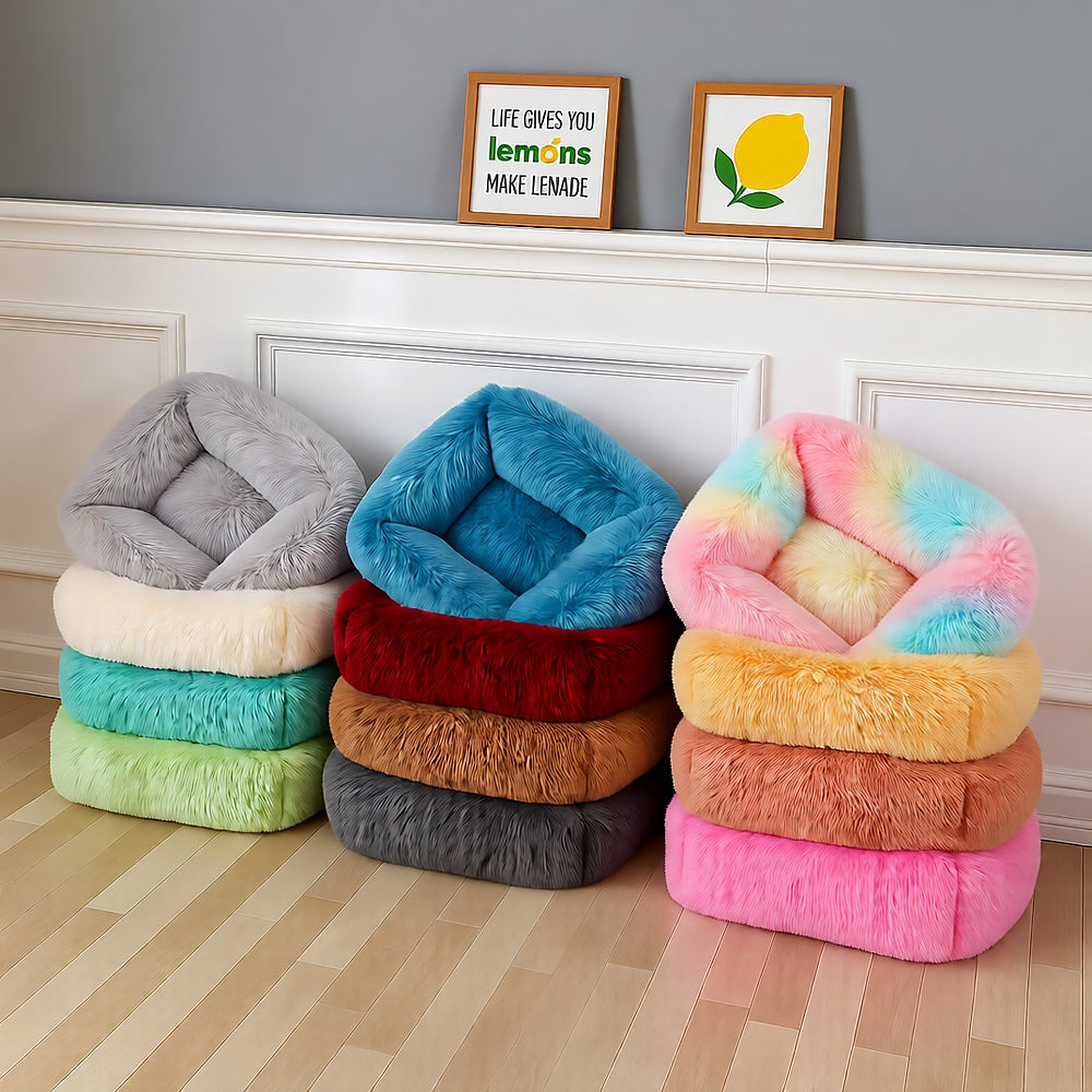 Plush Dog Bed, High Quality Cotton Fill, Stress Relief
