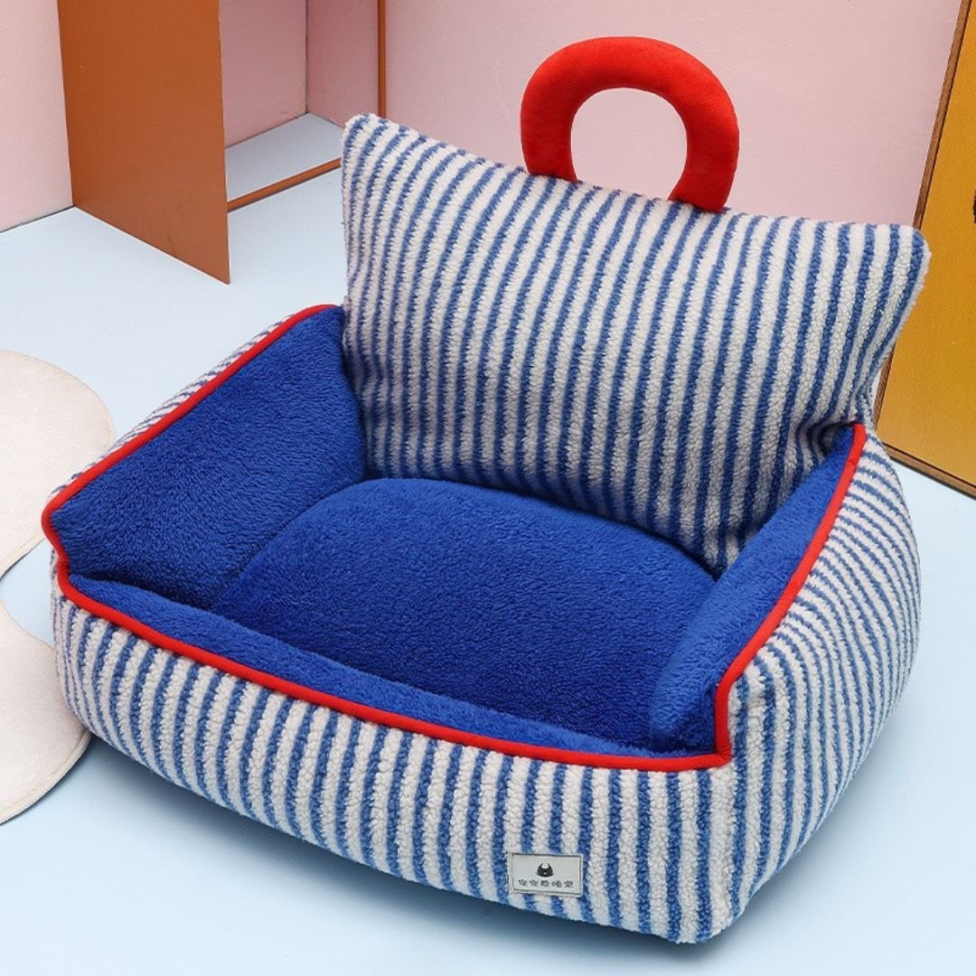 Nora Winter Pet Sofa Nest, Plush Raised Sides Dog Bed