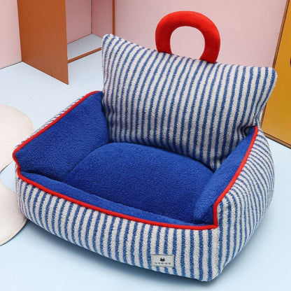 Nora Winter Pet Sofa Nest, Plush Raised Sides Dog Bed