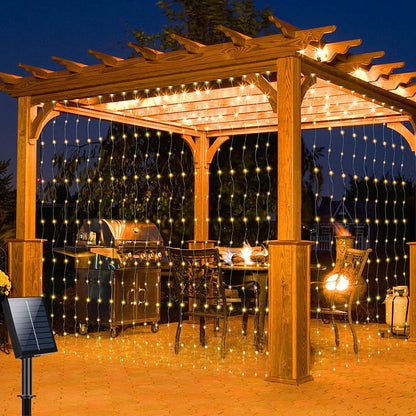 Curtain Lights, 300 LED, Solar, Outdoor