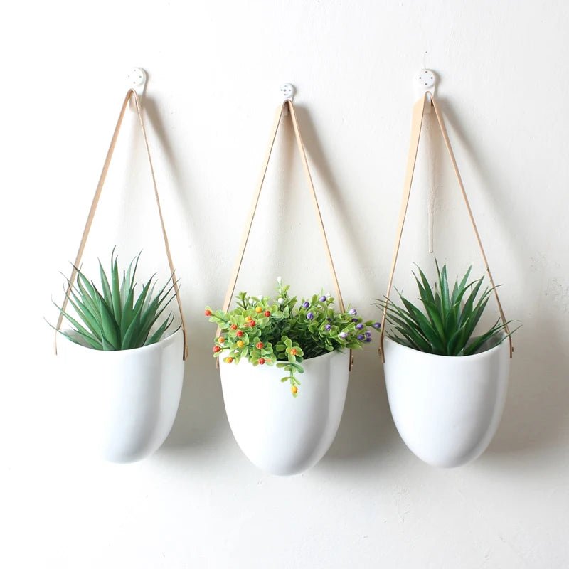 Ceramic Hanging Planter 3-Piece Set Indoor Outdoor Plants