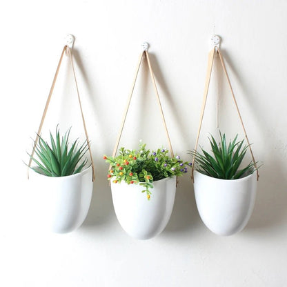 Ceramic Hanging Planter 3-Piece Set Indoor Outdoor Plants