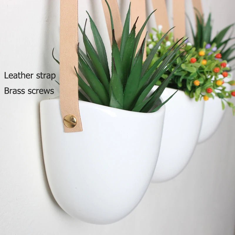 Ceramic Hanging Planter 3-Piece Set Indoor Outdoor Plants