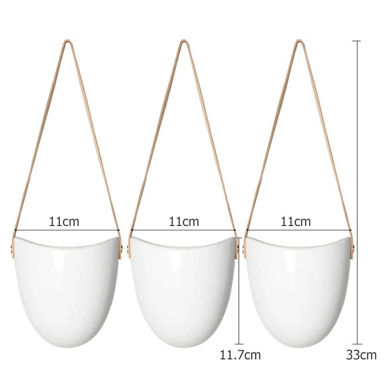 Ceramic Hanging Planter 3-Piece Set Indoor Outdoor Plants