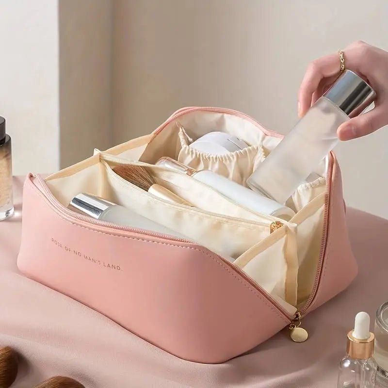 Beauty Box Large Capacity PU Leather Travel Makeup Organizer