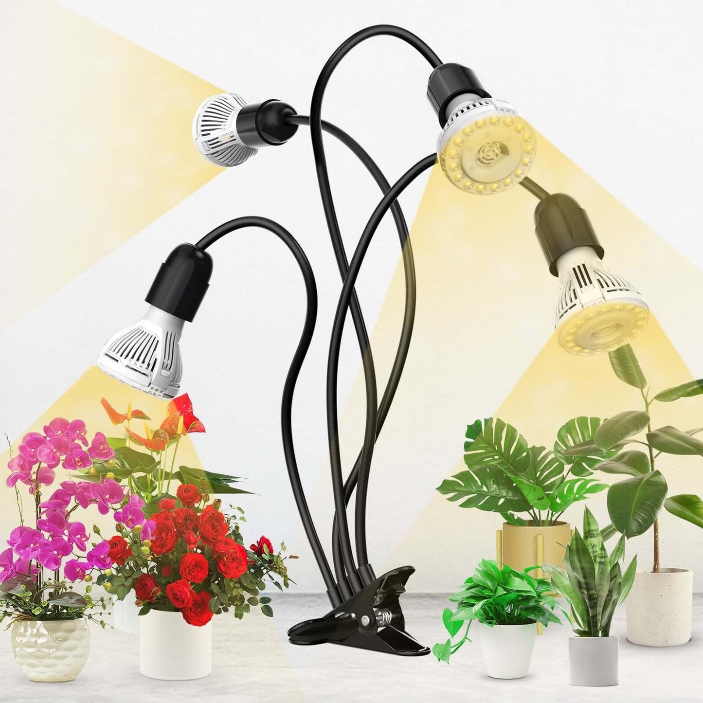 4-Head LED Grow Light 40W Clip-on Full Spectrum Plant Growth