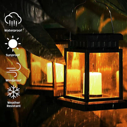 Solar Candle Lantern, Flicker, IP65, Outdoor Garden Light