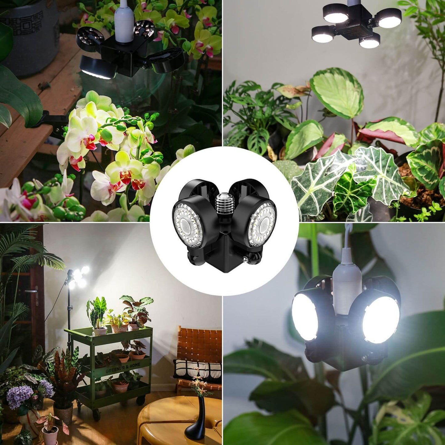 Folding Wings LED Grow Light, 40W, Plant