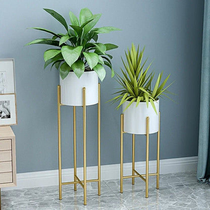 Metal Planters 2-Piece Set Iron Outdoor Indoor