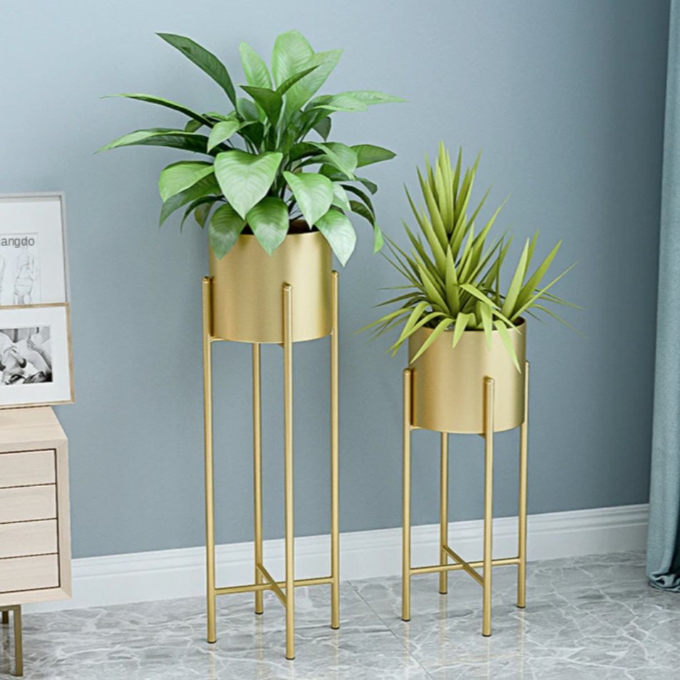 Metal Planters 2-Piece Set Iron Outdoor Indoor