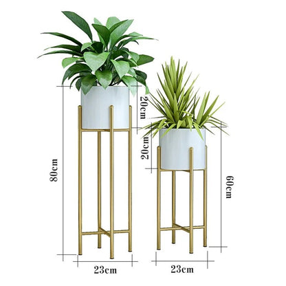 Metal Planters 2-Piece Set Iron Outdoor Indoor