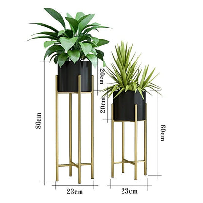 Metal Planters 2-Piece Set Iron Outdoor Indoor