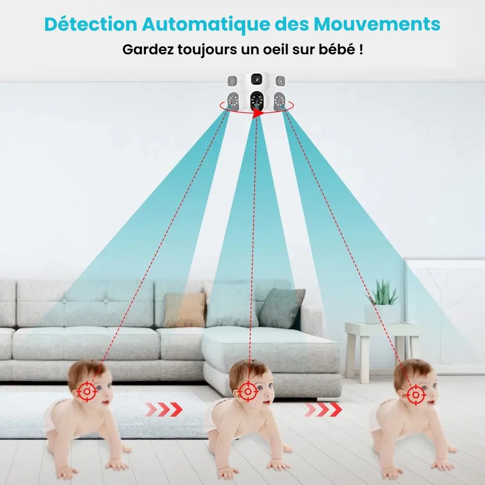 Baby Monitor Camera 2K HD 360° Night Vision Connected for Baby