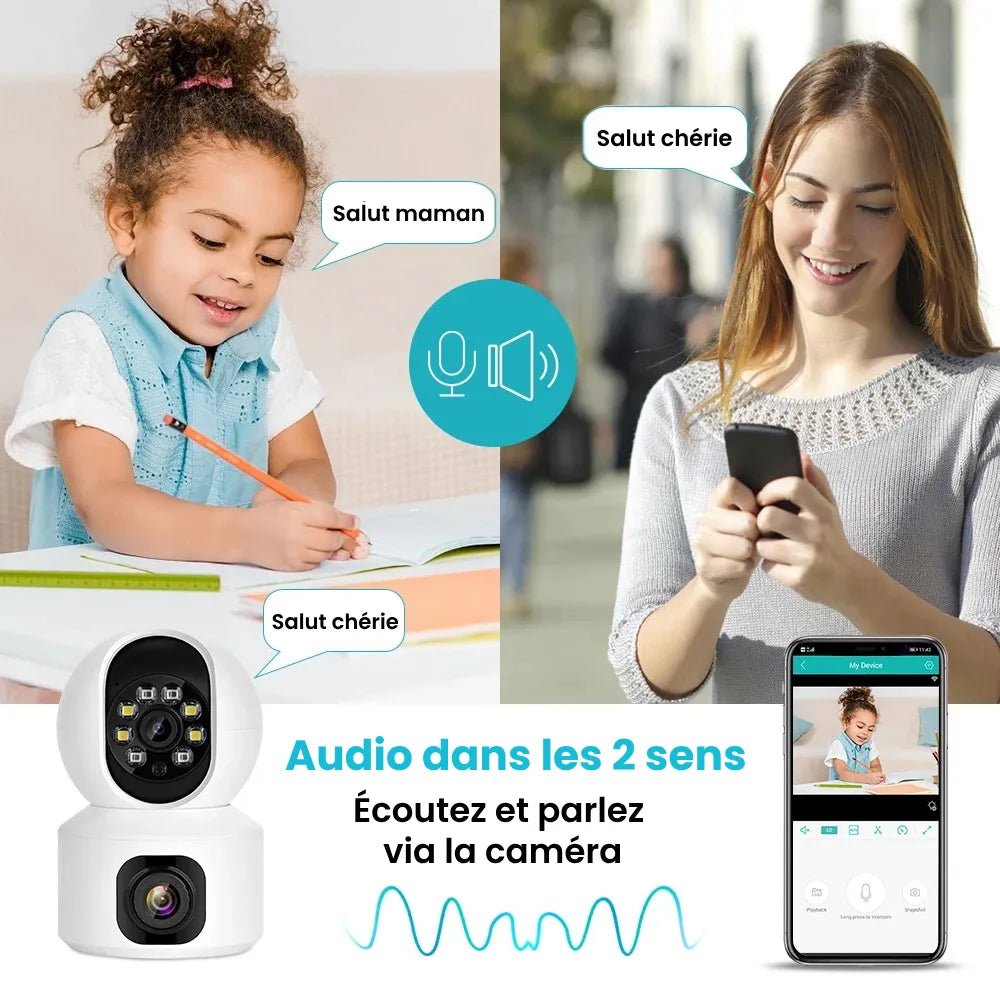 Baby Monitor Camera 2K HD 360° Night Vision Connected for Baby