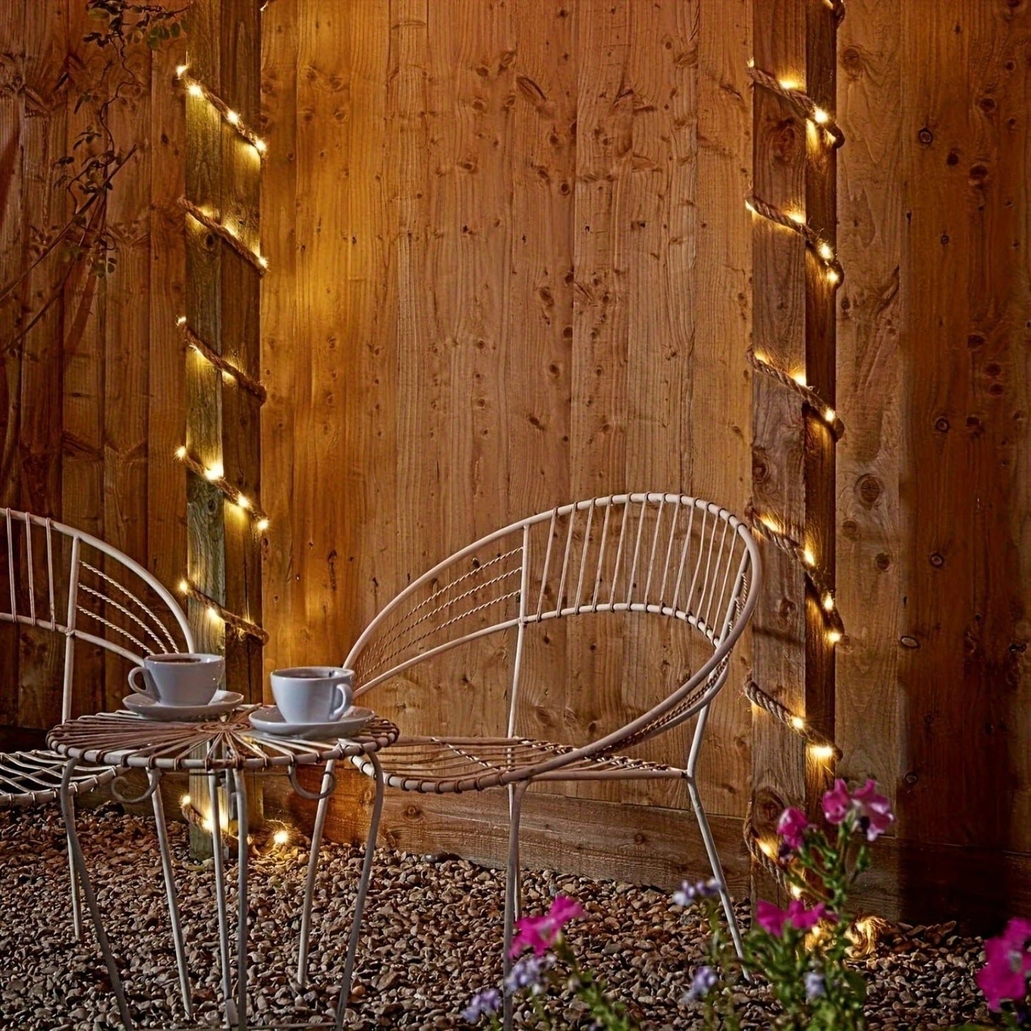 Solar Hemp Rope Light, 100 LED, 5m, IP65, Solar, Outdoor Garden Light